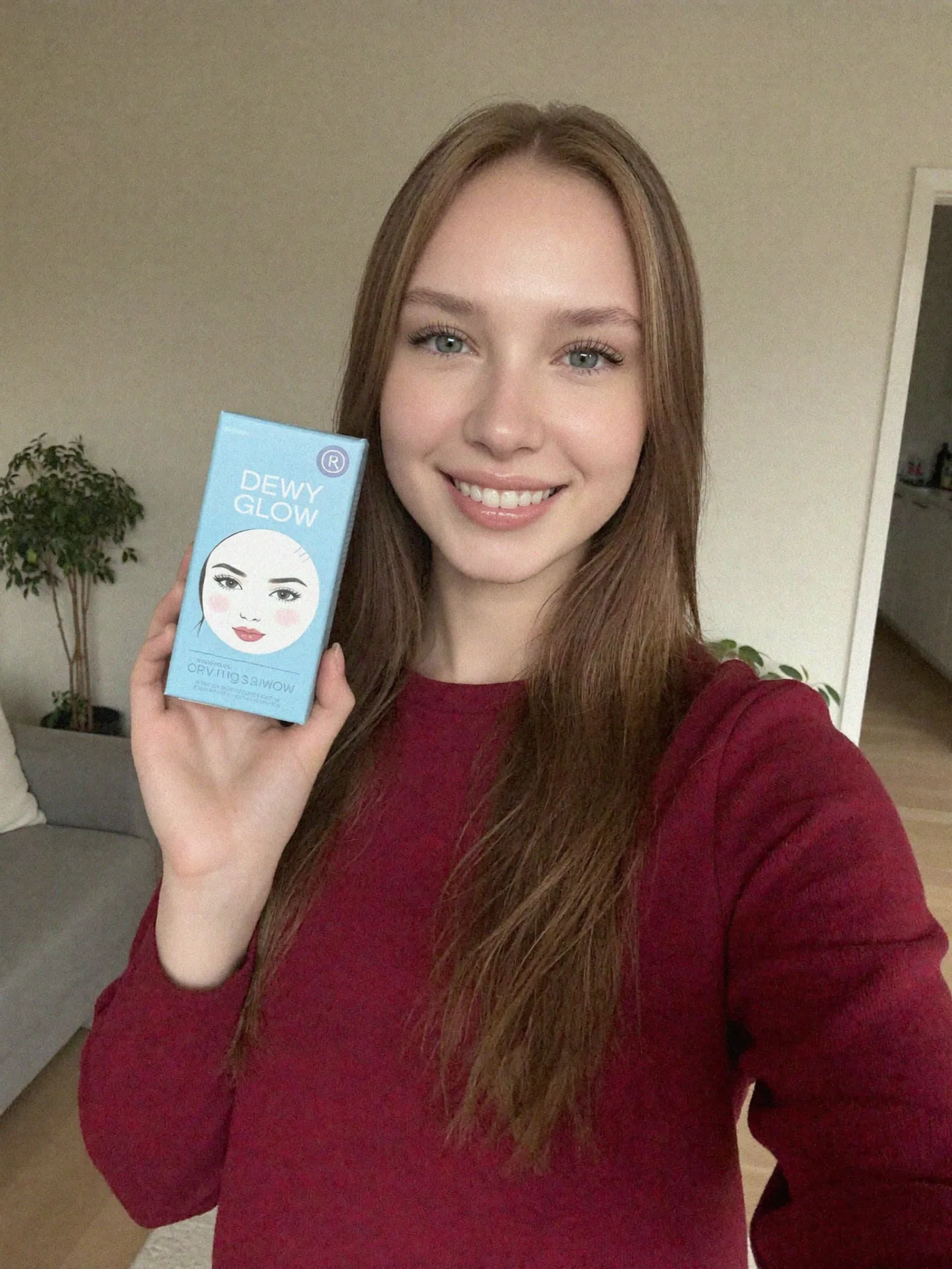 UGC campaign image presenting a blue beauty product