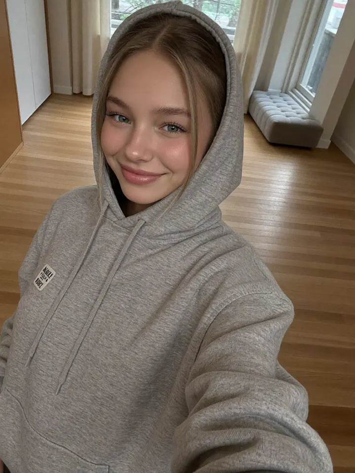 AI-generated soft indoor selfie preset example